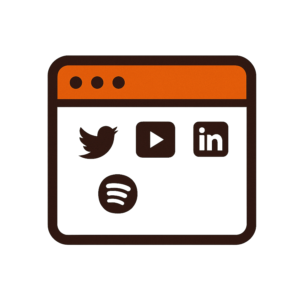 Connect Social Accounts - Twitter, YouTube, LinkedIn, Spotify